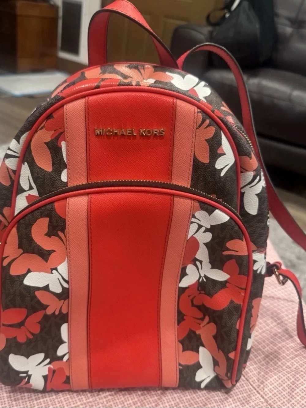 Michael Kors | Dark Sangria Butterflies Signature Abbey Backpack